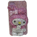 Rabbit Crystal bling case for iphone 4G - pink EB011