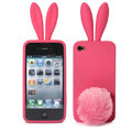 Rabbit ears Silicone case for iphone 4G - red