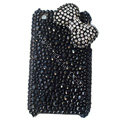 butterfly knot bling crystal case for iphone 3g/3gs - black