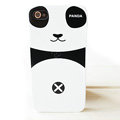 Cartoon Couple Panda Hard Cases Skin Covers for iPhone 4G/4S - Black