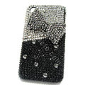Butterfly knot bling crystal case for iphone 4 - black