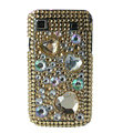 Brand New Hearts 3D crystal case for Samsung i9000 - light yellow