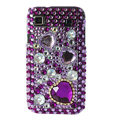 Brand New Hearts 3D crystal case for Samsung i9000 - purple