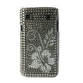 Brand New flower crystal bling case for Samsung i9000 - gray