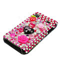 Brand New flowers bling crystal case for Samsung i9000 - pink