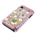 Heart Rhinestone Bling Crystal for Samsung i9000 case - yellow