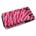Zebra bling crystal for Samsung i9000 case - red