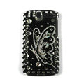 Butterfly bling crystal case cover for HTC G7 - black