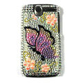 Butterfly bling crystal case cover for HTC G7 - yellow