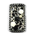 Flower bling crystal case cover for HTC G7 - black