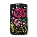 Flower bling crystal case cover for HTC G7 - rose