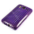 Silicone Case For HTC DESIRE HD G10 A9191 - purple diamond pattern