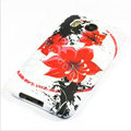 Silicone Case For HTC DESIRE HD G10 A9191 - Red flower pattern