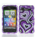 Hearts crystal case for HTC G11 - purple