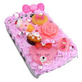 Crystal cream cake case for BlackBerry 9700 - pink