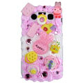 Lovely rabbit ice cream cake case for BlackBerry 9700 - pink