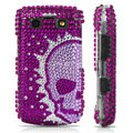 Skull Pattern Bling crystal case for BlackBerry 9700 - purple