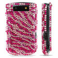 Zebra bling crystal case for BlackBerry 9800 - pink