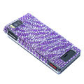 Zebra bling crystal case for Motorola MB810 - purple