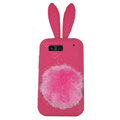 Rabbit Ears Silicone Case For Motorola ME525 - rose