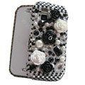 Flower 3D bling crystal case for Nokia N97 mini - black