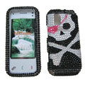 Skull bling crystal case for Nokia N97 mini - black