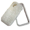 pearl bling crystal case for Nokia N97 mini - white