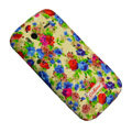 Flower Color Painting Protective Case for HTC G14 - blue