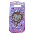 Lovely monkey bling crystal case for Nokia E71 - pink