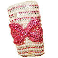 Bowknot bling crystal case for Nokia C5-03 - pink
