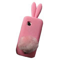 Rabbit Ears Silicone Case For Nokia C5-03 - pink
