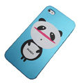 Panda scrub hard back cover for iphone 4G - blue