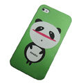 Panda scrub hard back cover for iphone 4G - green