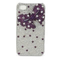 Purple bowknot bling crystal case for iPhone 4G