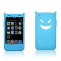 Angel and Devil Silicone Case for iPhone 3G/3GS - Devil blue