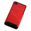 Amass Stand Hard Back Cases Covers for iPhone 4G - red