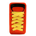 ISHOES Shoelace silicone cases covers for iPhone 4G - orange