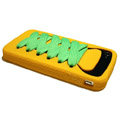 ISHOES Shoelace silicone cases covers for iPhone 4G - yellow