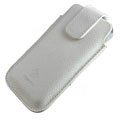 Holster leather case for Blackberry Bold Touch 9900 - white