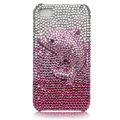 Bling Dolphin crystal cases covers for iPhone 4G - pink