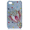 Bling Butterfly crystal cases covers for iPhone 4G - pink