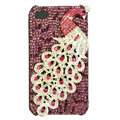 Bling Peacock S-warovski crystal cases for iPhone 4G - Champagne