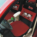 Cute Auto Car Front Rear Seat Covers Cushion - Red