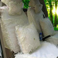 Bud silk Lace Car Seat Covers Cushion sets - Beige