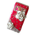 Bling Flowers Crystals Hard Plastic Cases Covers For Nokia N8 - Red