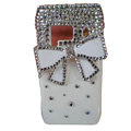 Bling bowknot Crystals Hard Cases Covers For Nokia N8 - White