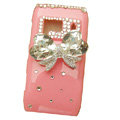 Bling bowknot Crystals Hard Plastic Cases Covers For Nokia N8 - Pink