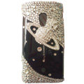 Bling Saturn Crystals Hard Cases Covers For Sony Ericsson X10i - Black