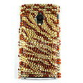 Bling Zebra Crystals Hard Cases Covers For Sony Ericsson X10i - Brown
