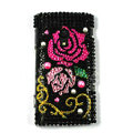 Bling flower Crystals Hard Cases Covers For Sony Ericsson X10i - Black